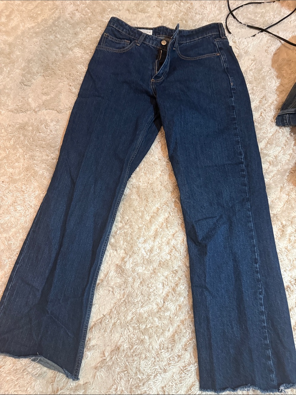 Zara  Dark Blue Straight-Leg Jeans